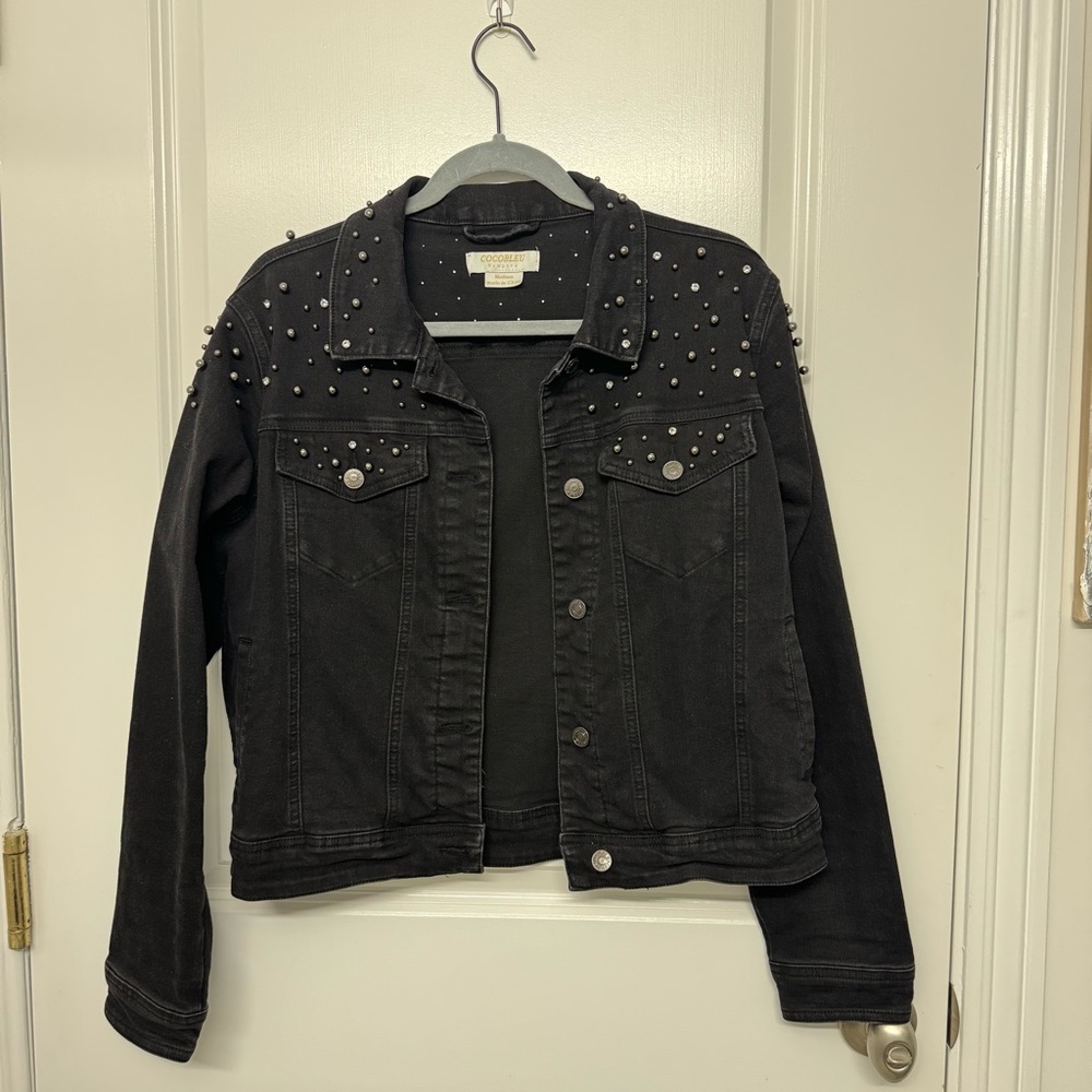 Black Studded Jean Jacket